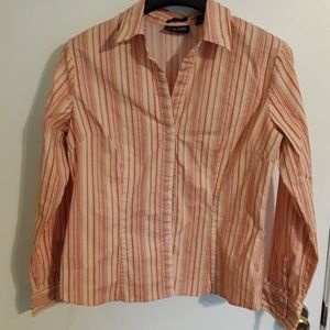 Orange striped button down
